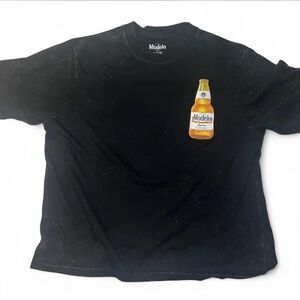 ModelCo Black Tee with Beer Bottle Design